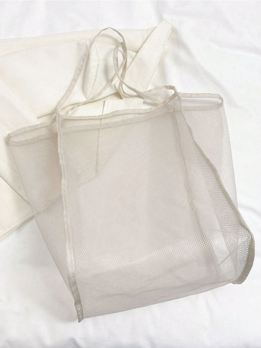 Mesh Design Shopper Bag Casual