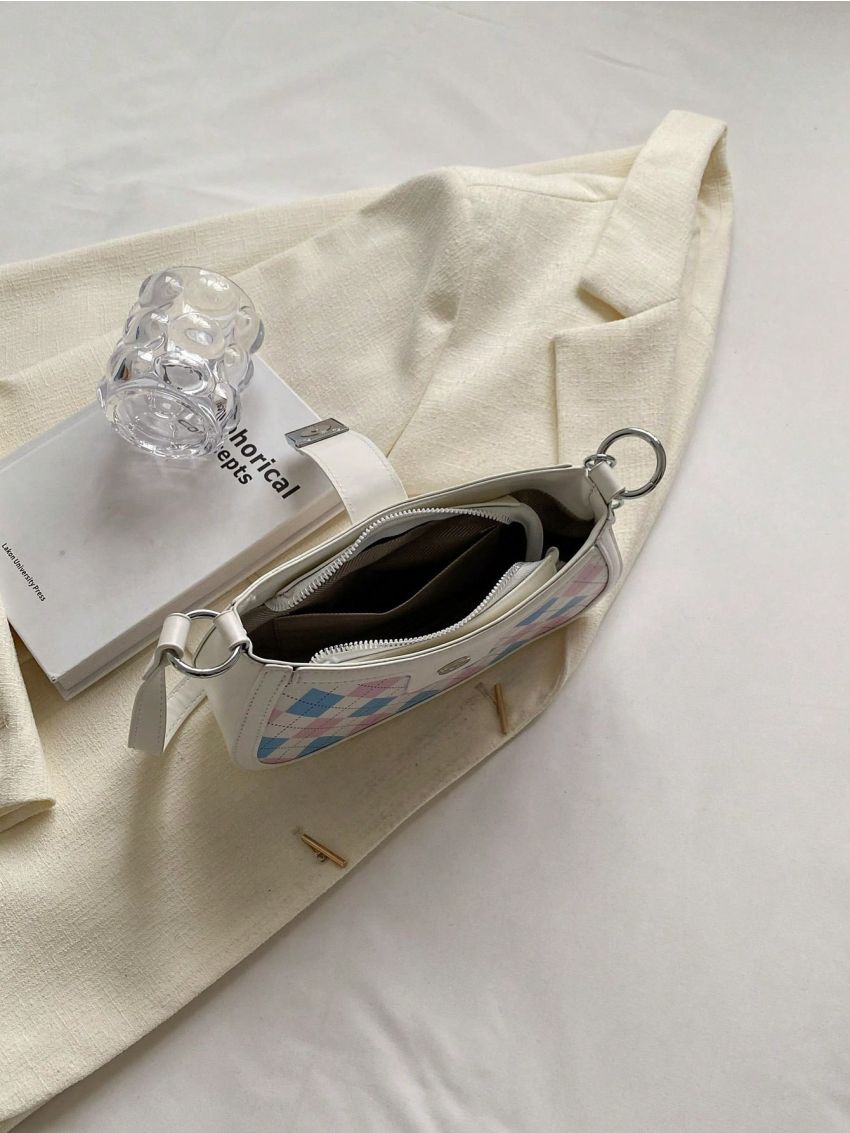 Geometric Graphic Baguette Bag Fashion