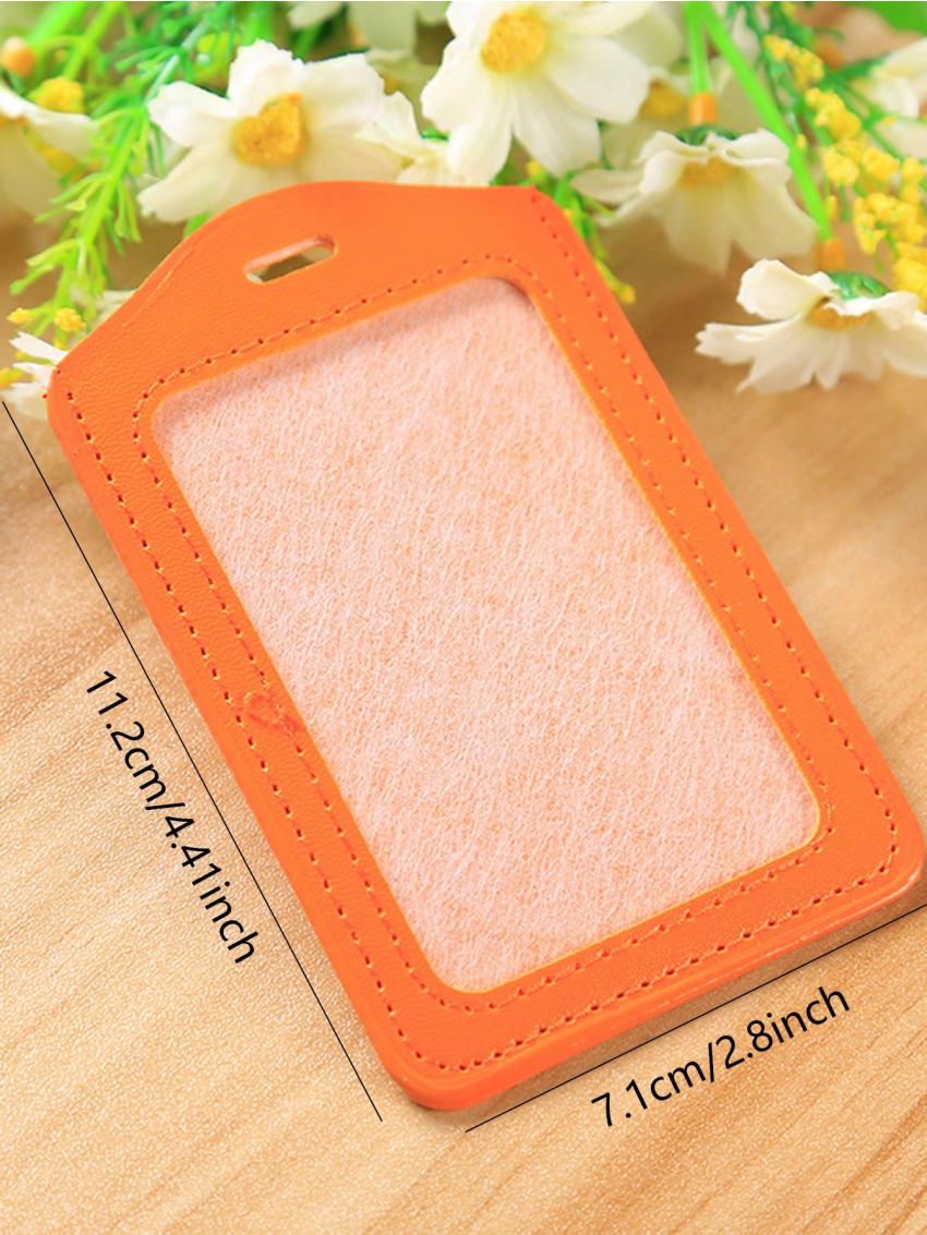 Pu Badge Holder With Retractable Badge Reel Set Identity Tag Badge Employee's Pass Work Card