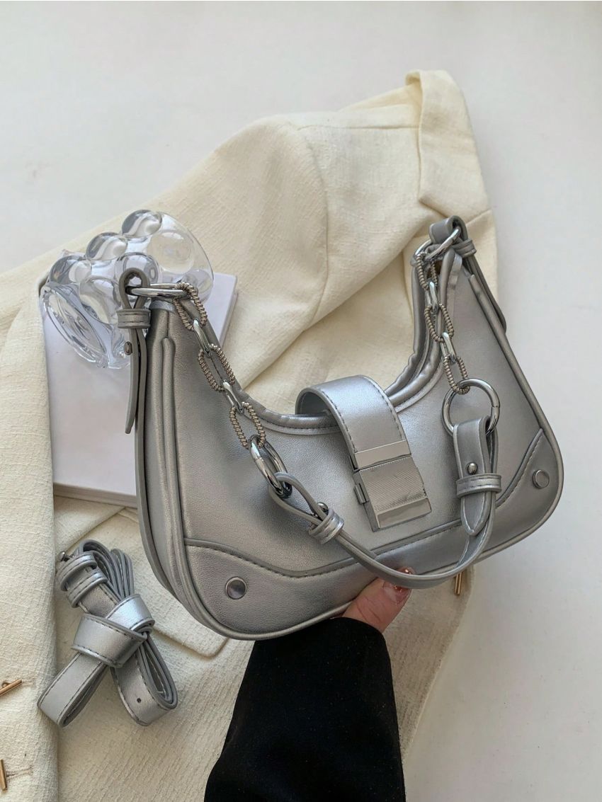 Studded Decor Hobo Bag Small Funky