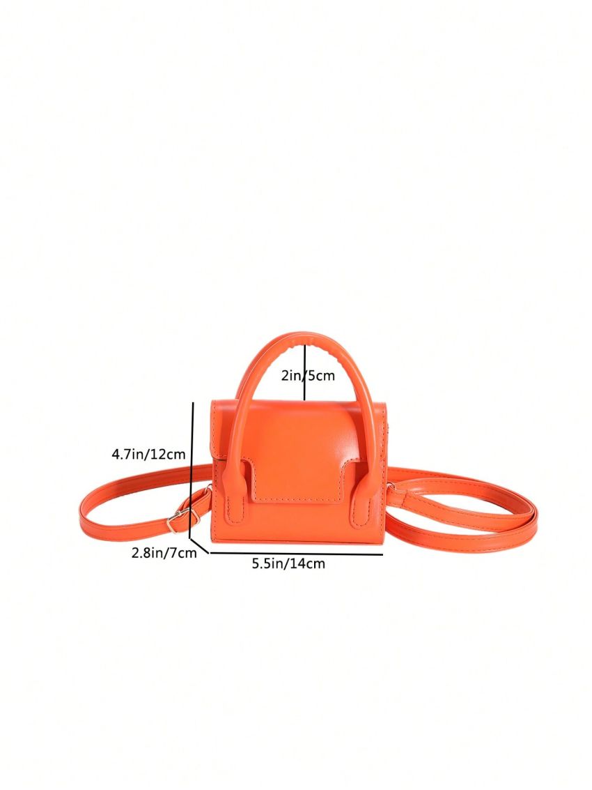 Neon Orange Square Bag Double Handle