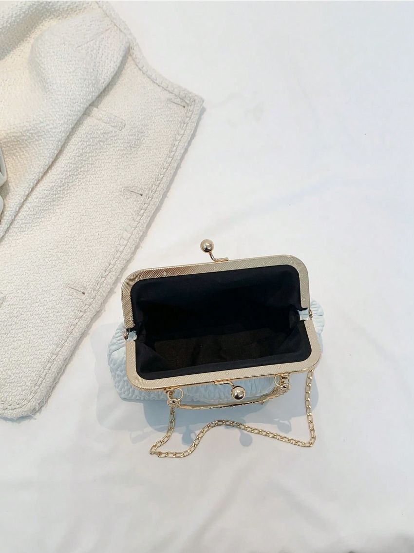 Small Dome Bag Purple Metal Decor For Daily