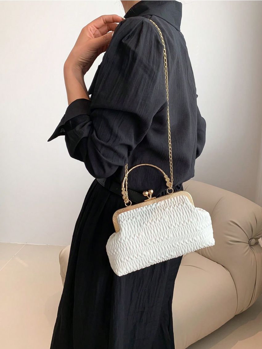 Small Dome Bag Purple Metal Decor For Daily