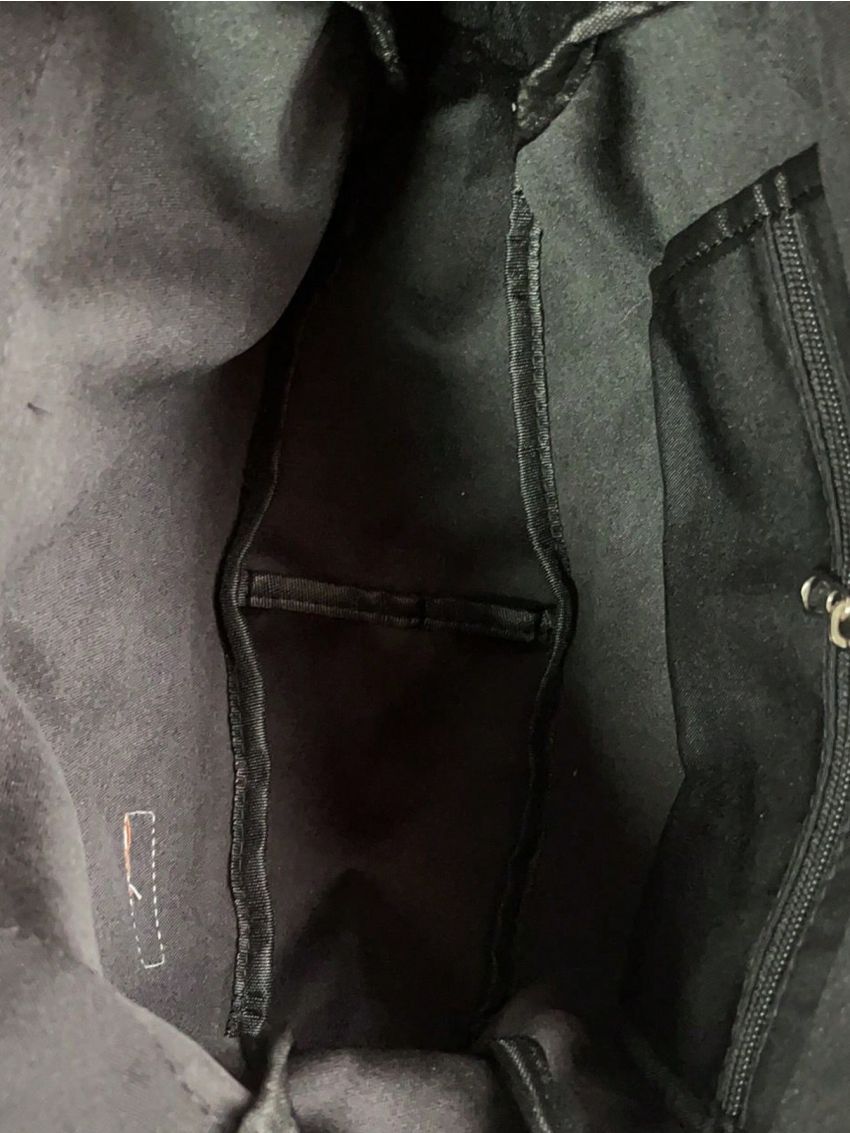 Letter Patch Hobo Bag Black Top Handle For Work