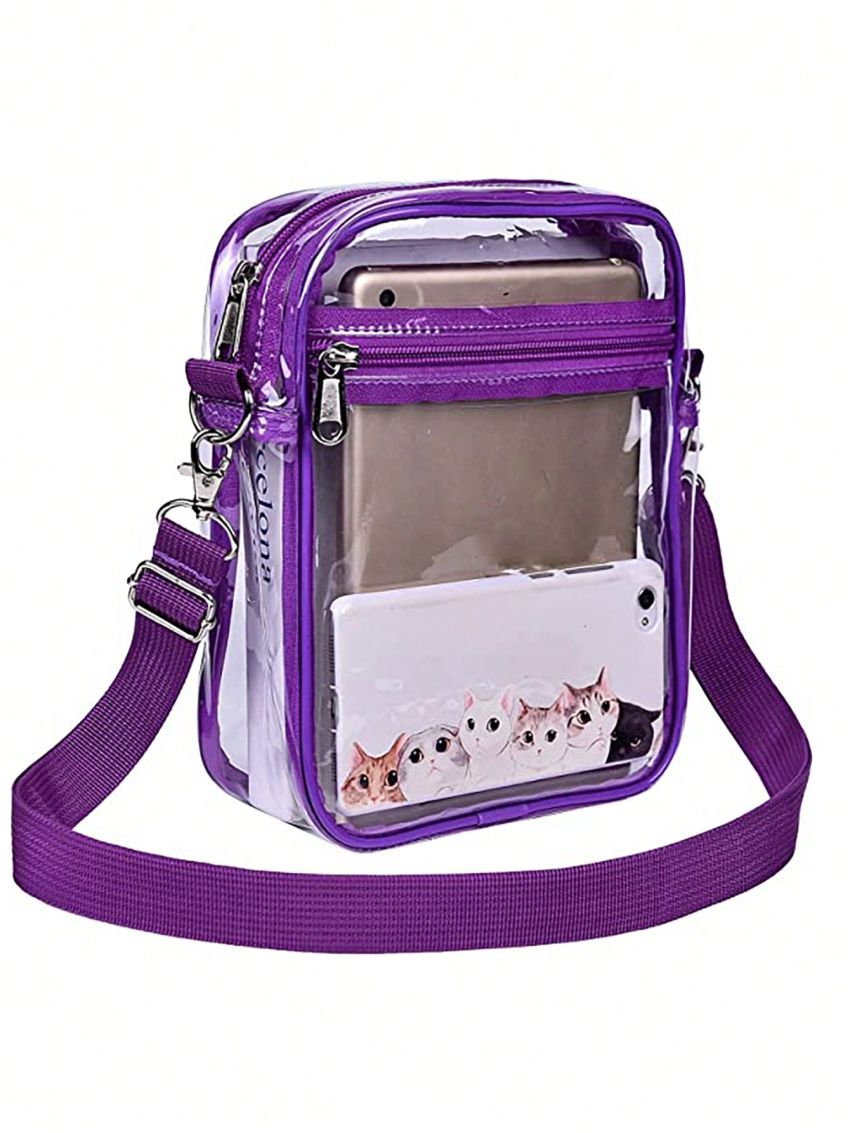 Clear Bag Stadium Approved For Work & Business Travel For Men & Women, Clear Crossbody Shoulder Bag