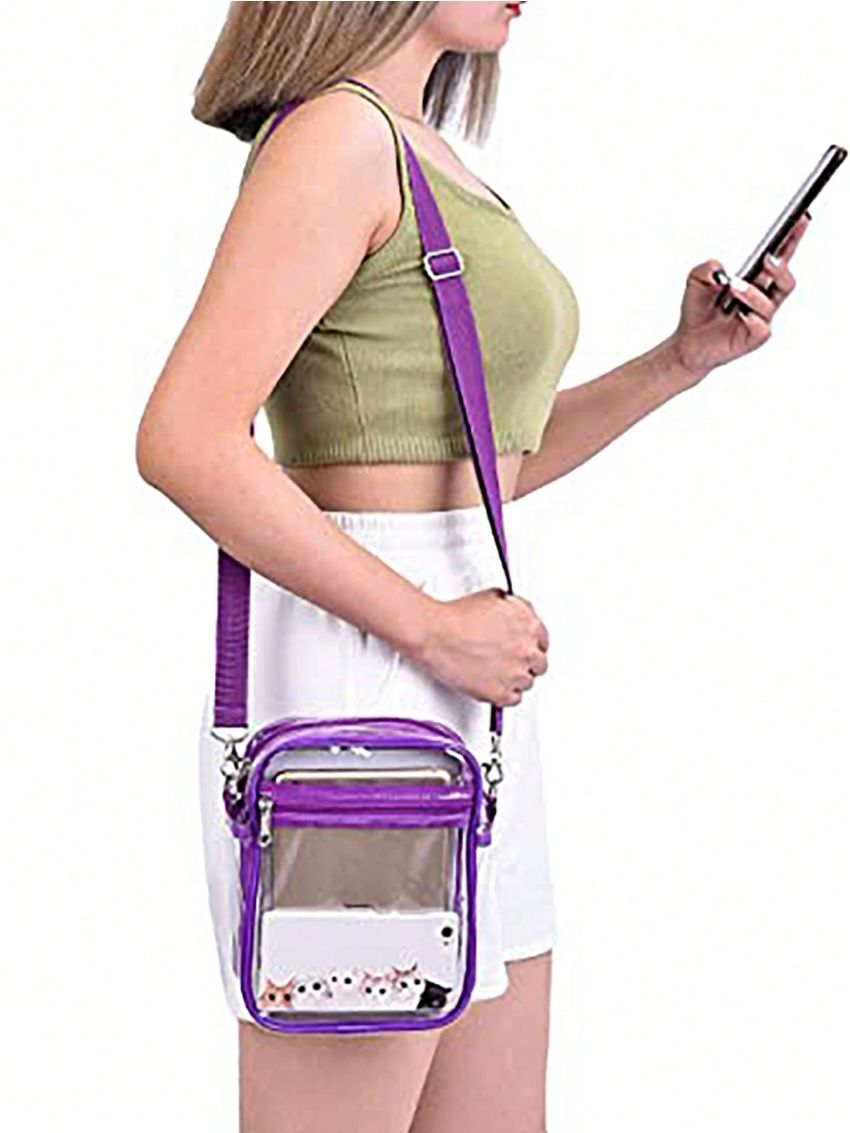 Clear Bag Stadium Approved For Work & Business Travel For Men & Women, Clear Crossbody Shoulder Bag