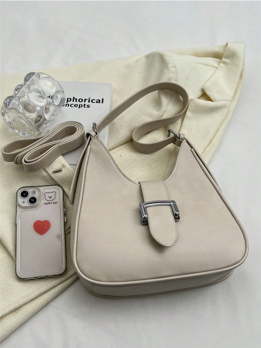 Metal Lock Hobo Bag PU