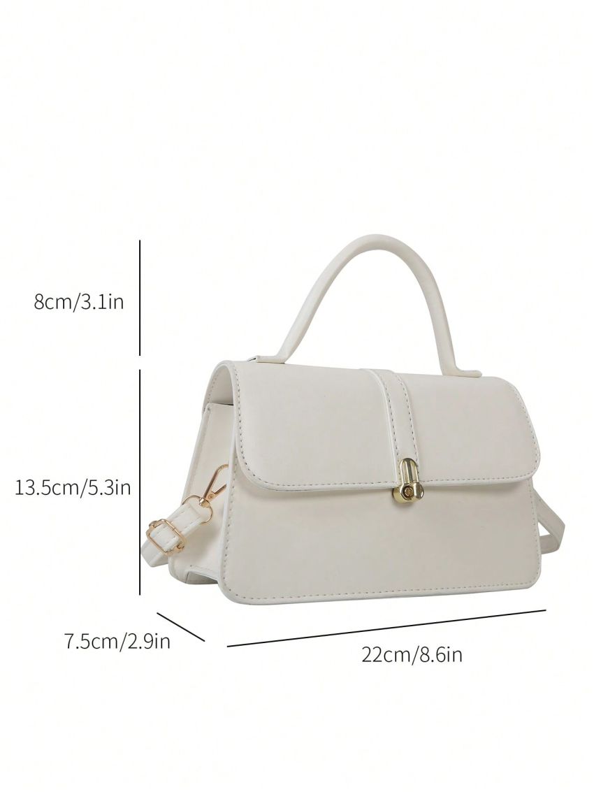 Twist Lock Square Bag Flap White PU