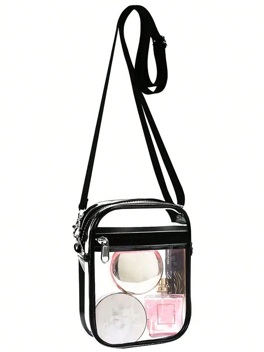 Clear Bag Stadium Approved For Work & Business Travel For Men & Women, Clear Crossbody Shoulder Bag