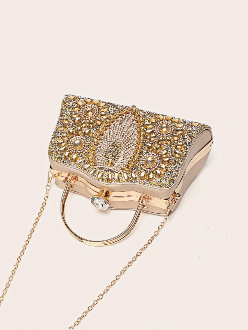 Small Box Bag Glamorous Rhinestone Decor For Party