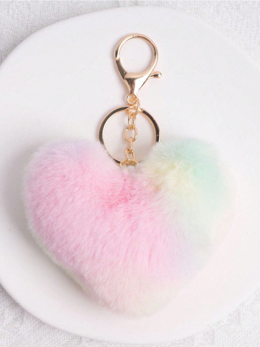 Fluffy Heart Decor Bag Charm