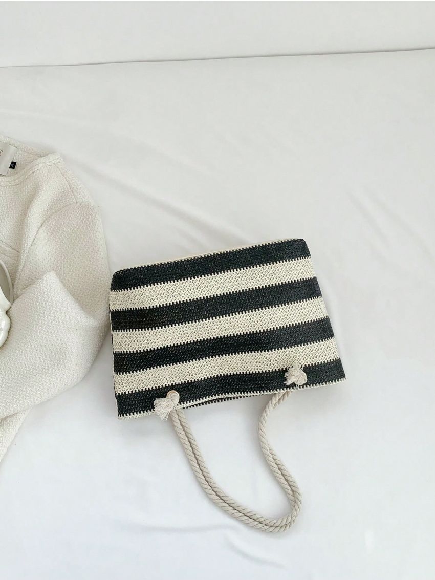 Two Tone Straw Bag Vacation