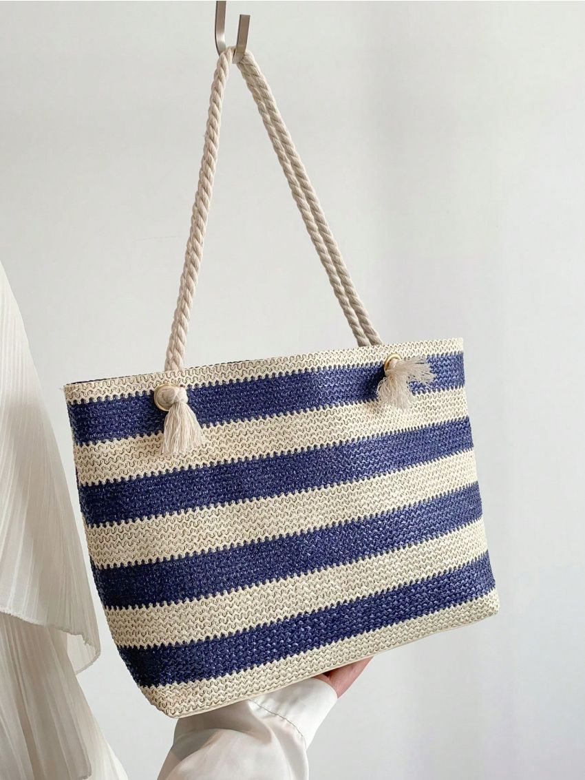 Two Tone Straw Bag Vacation