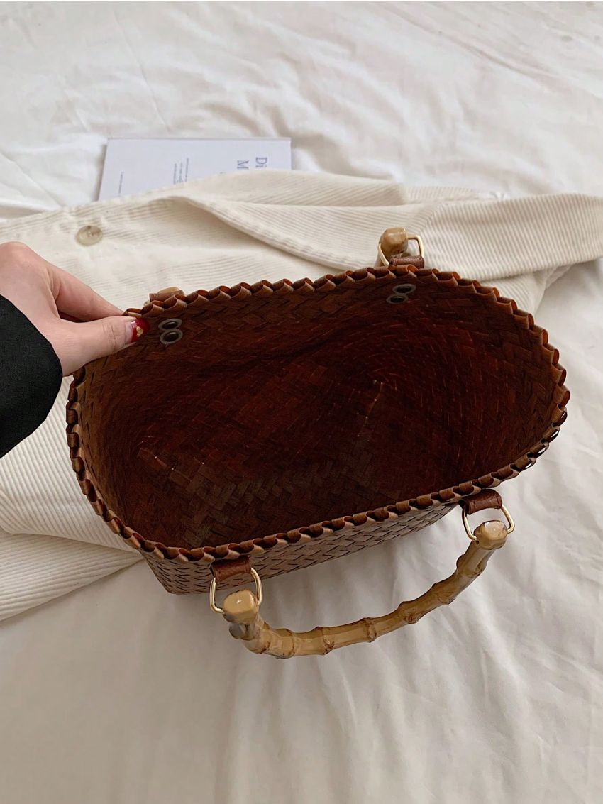 Small Square Bag Rattan Vintage