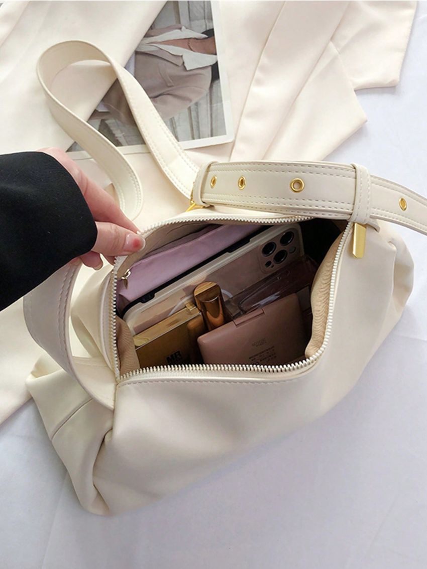 Medium Hobo Bag Letter Embossed