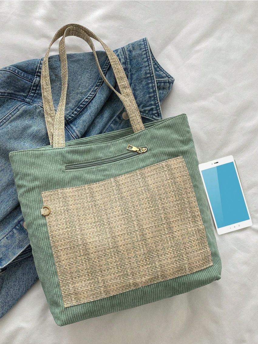 Medium Shopper Bag Multi-Pocket Zipper