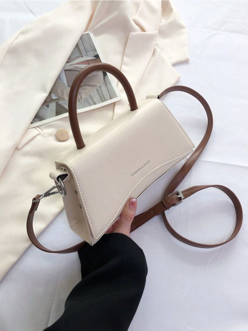 Small Flap Baguette Bag Letter Graphic