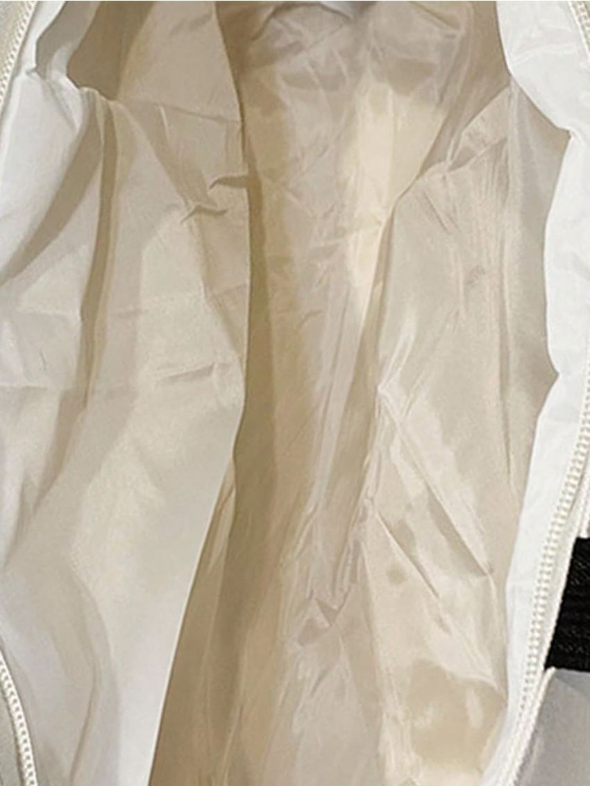 Small Shopper Bag Bear & Letter Graphic Double Handle