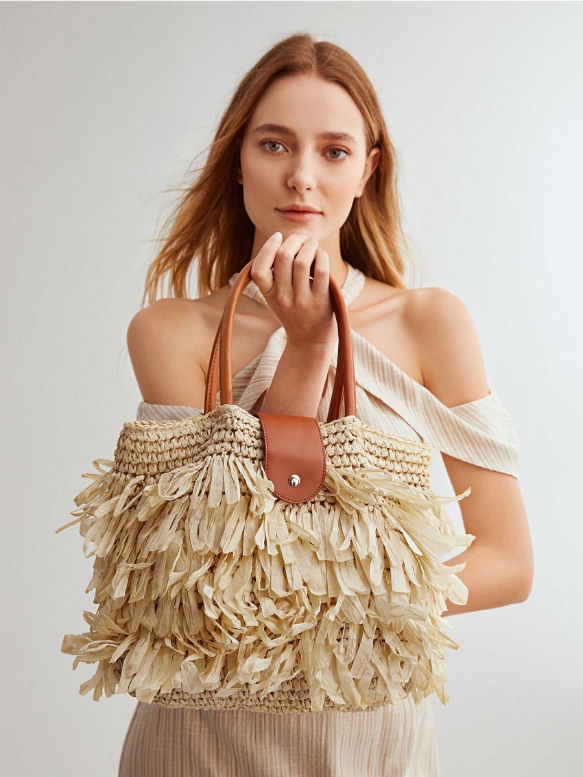 PREMIUM WOVEN RAW STRAW BAG