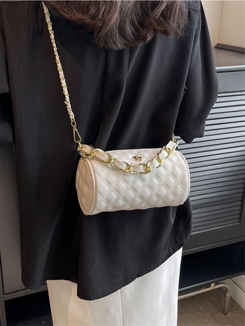 Mini Bucket Bag Quilted Chain Strap