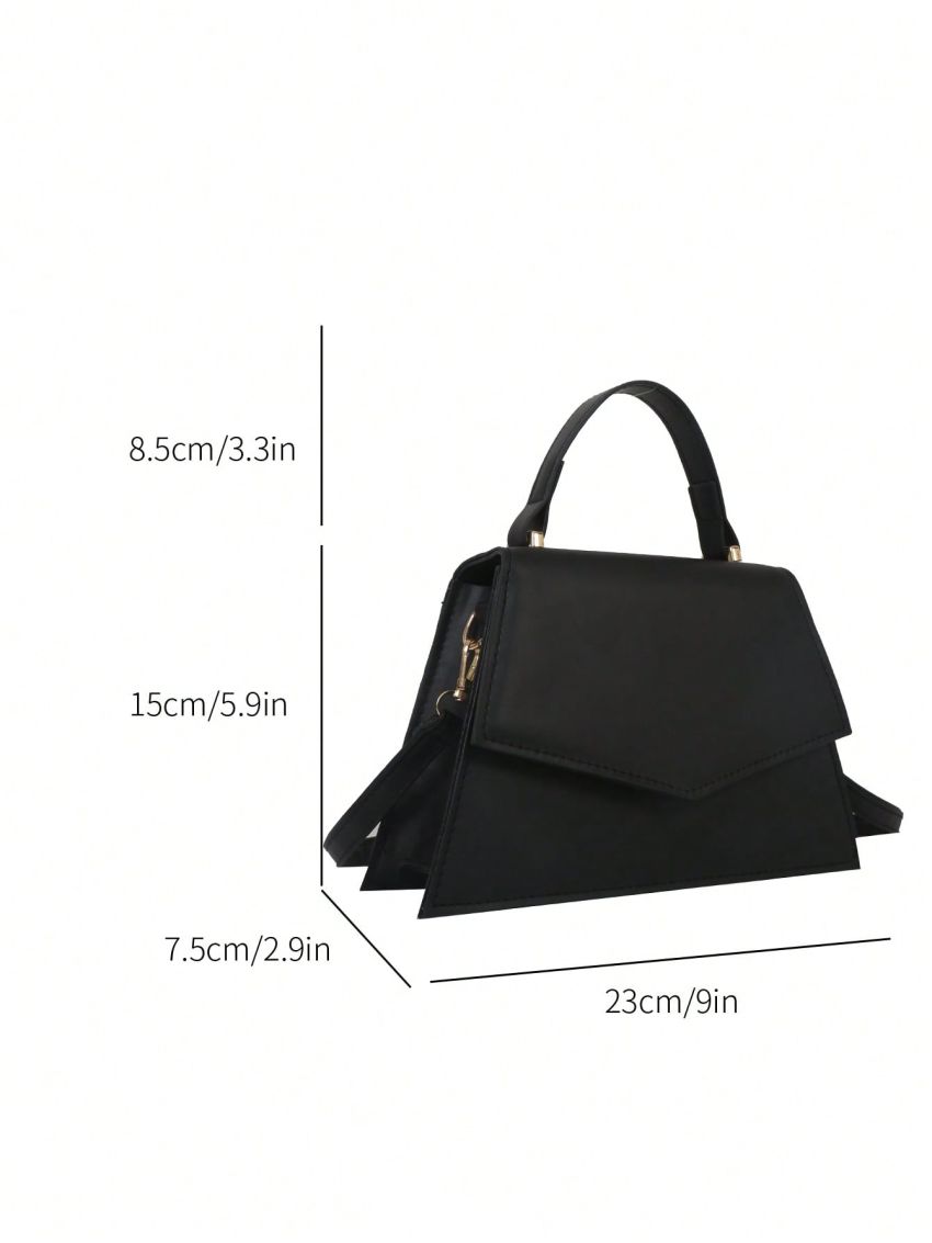 White Square Bag Top Handle Flap PU