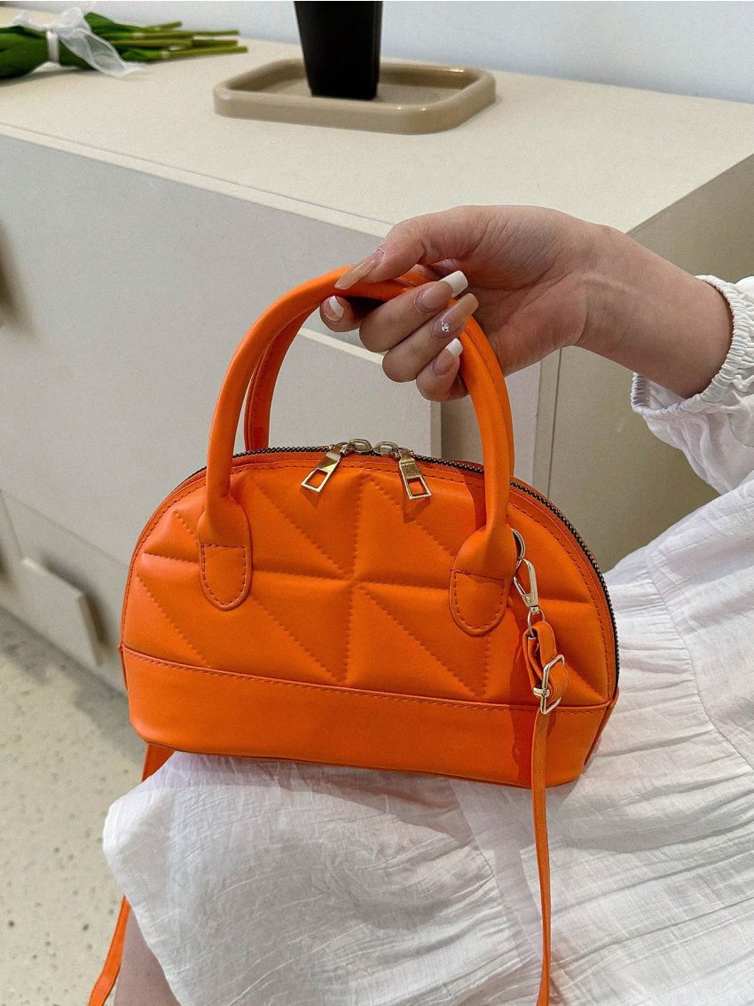 Small Dome Bag Double Handle Quilted