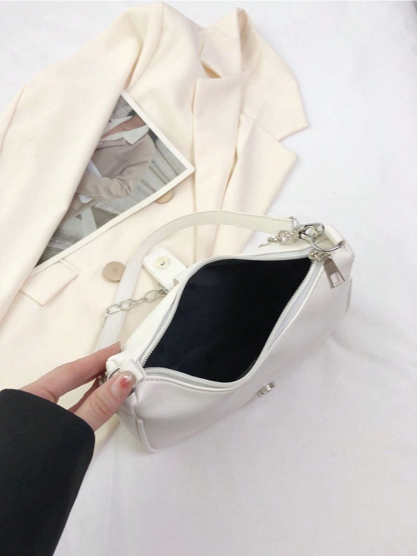 Small Hobo Bag Buckle Decor