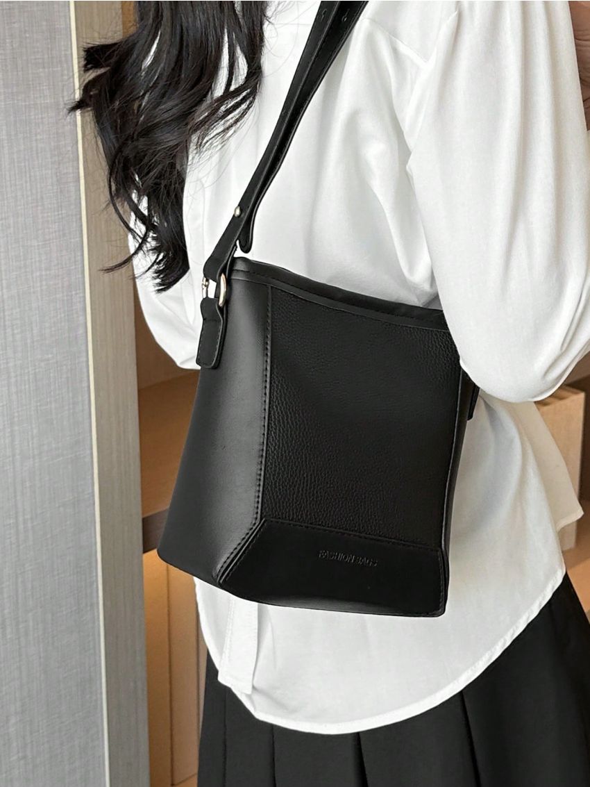 Mini Bucket Bag Letter Embossed