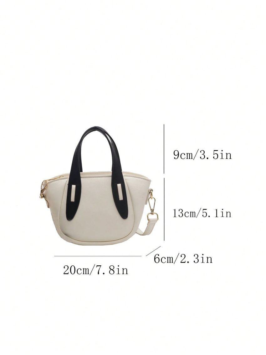 Mini Satchel Bag Double Handle Two Tone