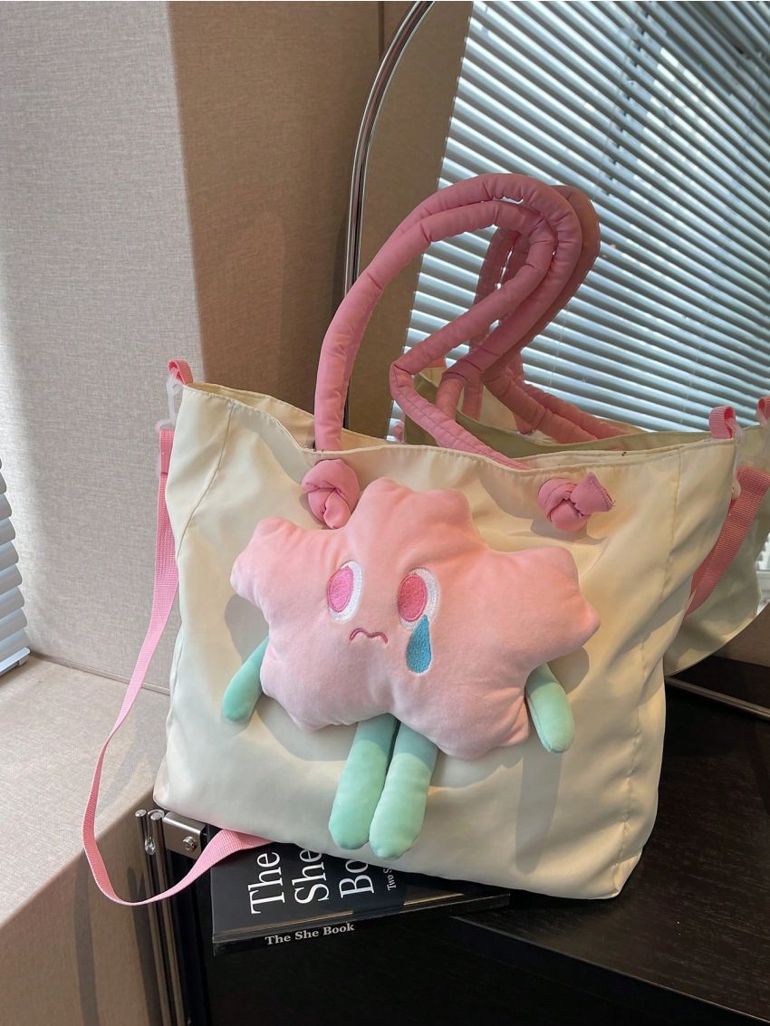 Large Tote Bag Cartoon Star Decor