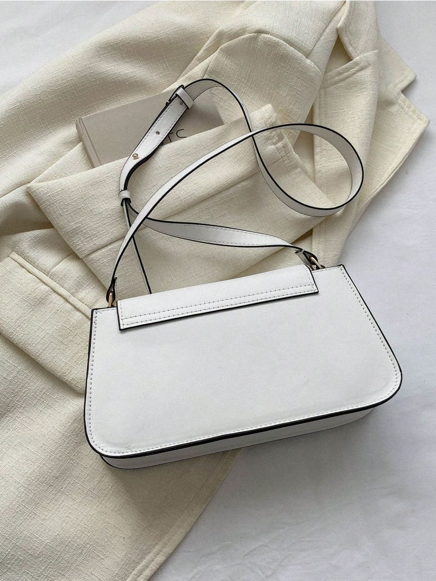 Turn Lock Square Bag Flap Adjustable-strap PU