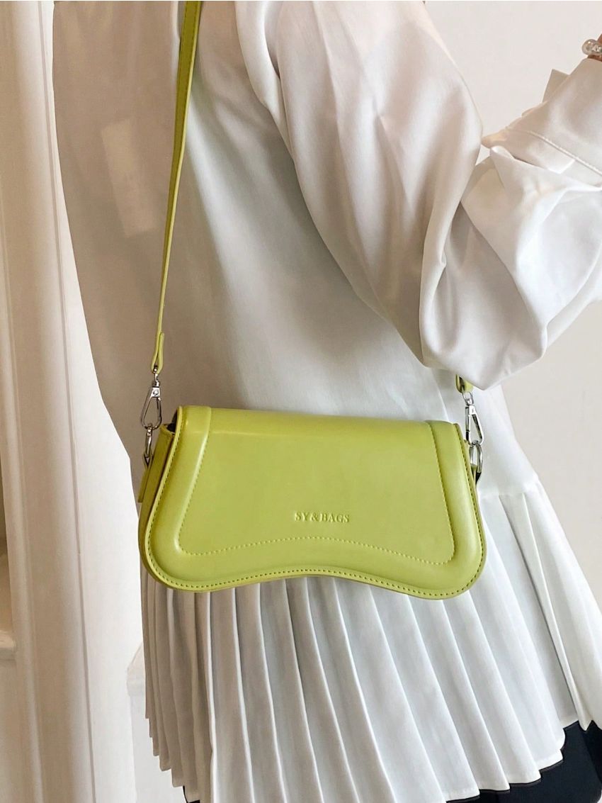 Small Crossbody Bag Letter Embossed Flap