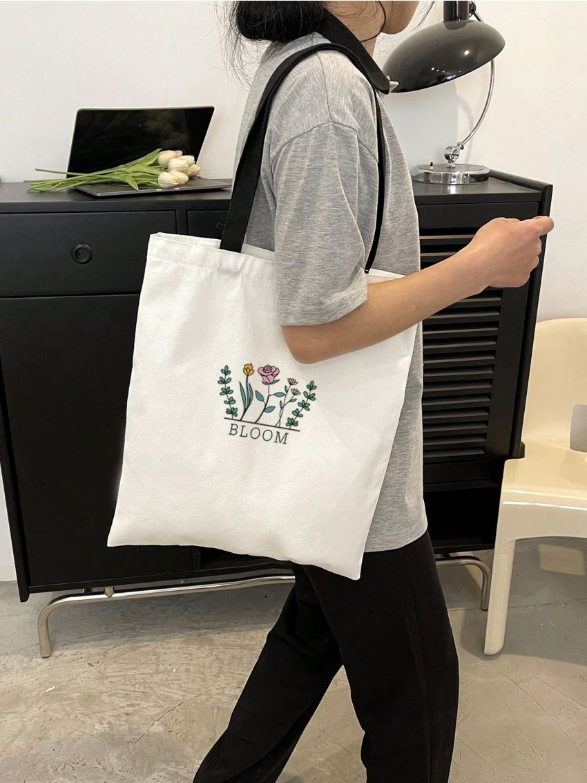 Medium Shopper Bag Flower Print