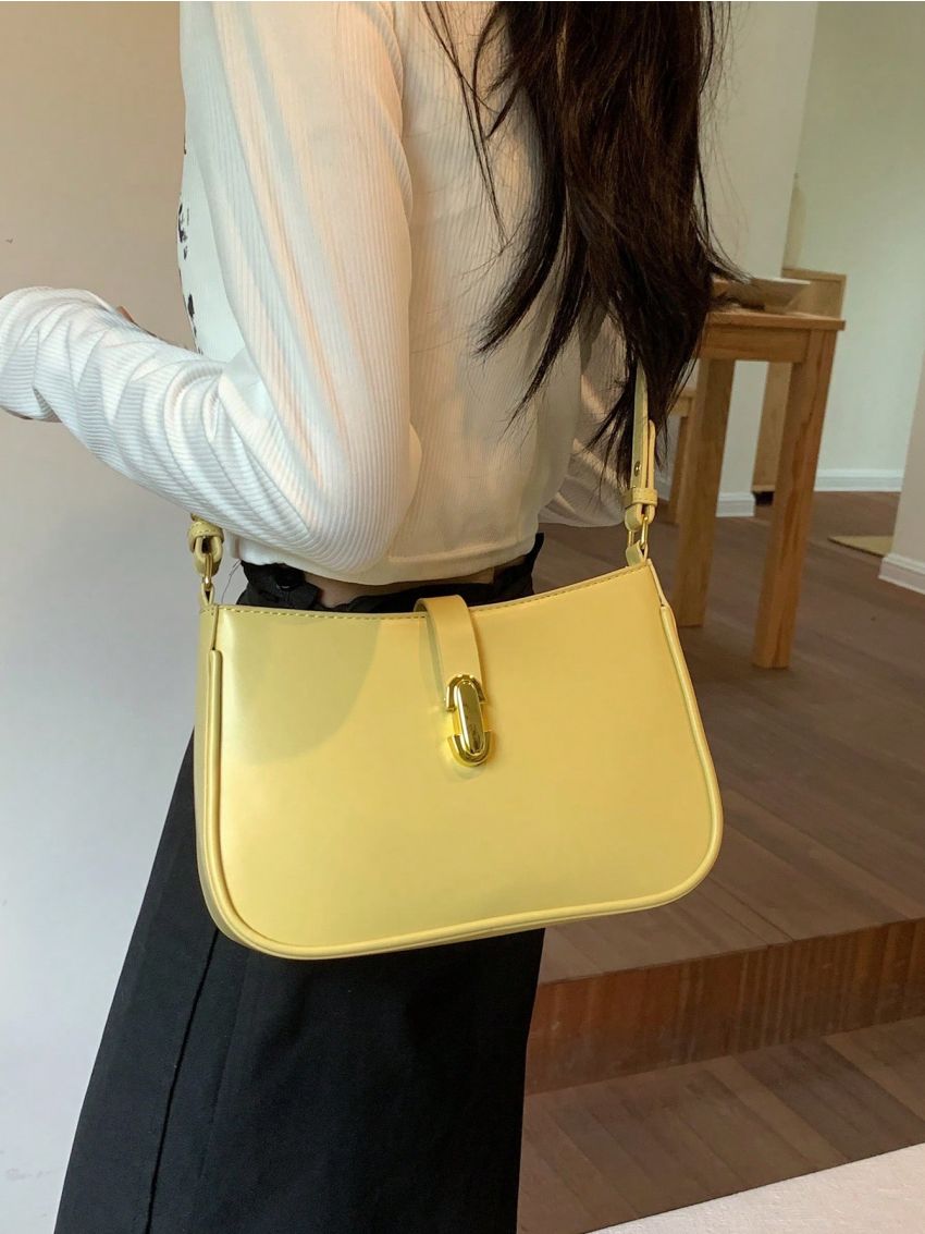 Metal Decor Hobo Bag PU