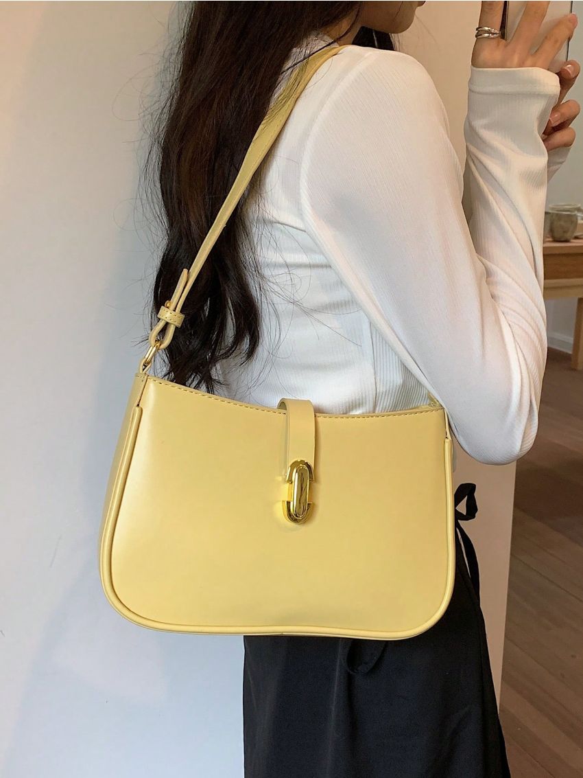 Metal Decor Hobo Bag PU