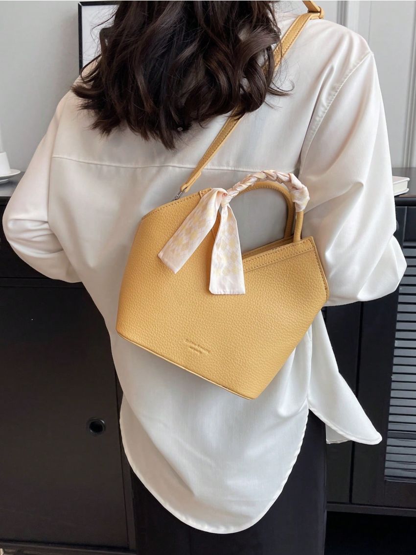 Twilly Scarf Decor Novelty Bag PU Litchi Embossed