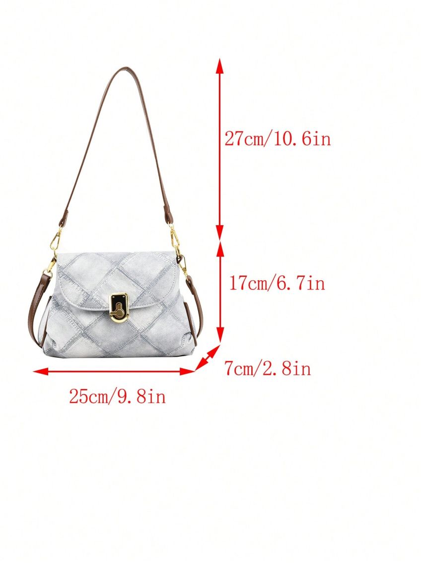 Graphic Square Bag Flap PU