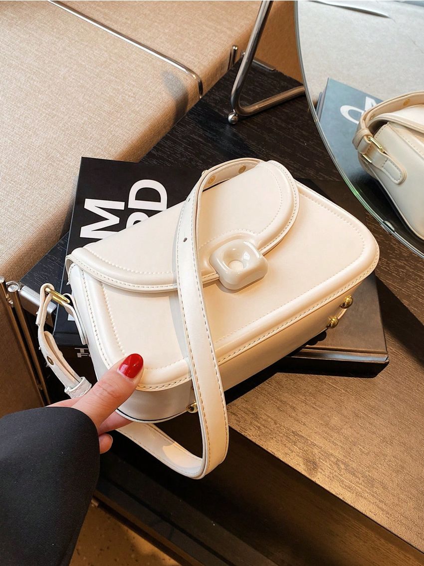 Small Shoulder Bag Solid Color Flap