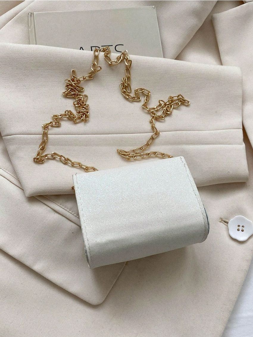 Mini Square Bag Twist Lock Chain Strap