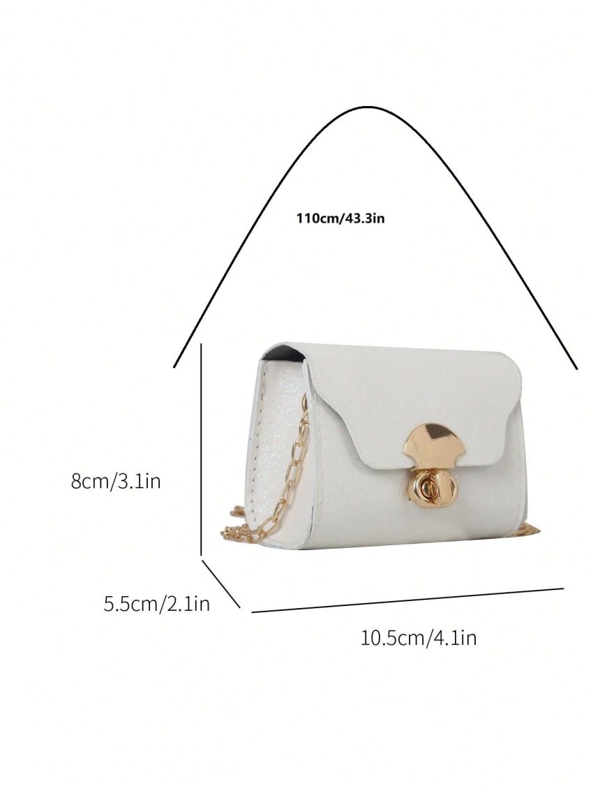 Mini Square Bag Twist Lock Chain Strap