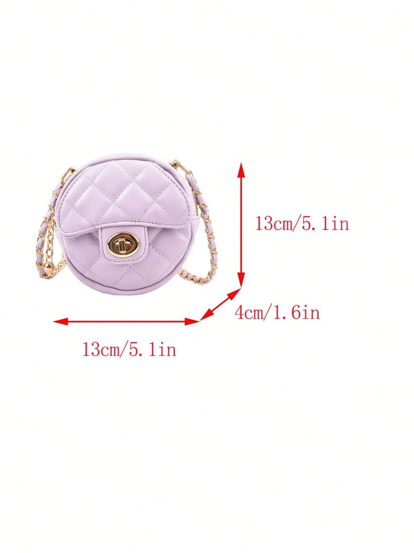 Quilted Circle Bag Mini Twist Lock Zipper