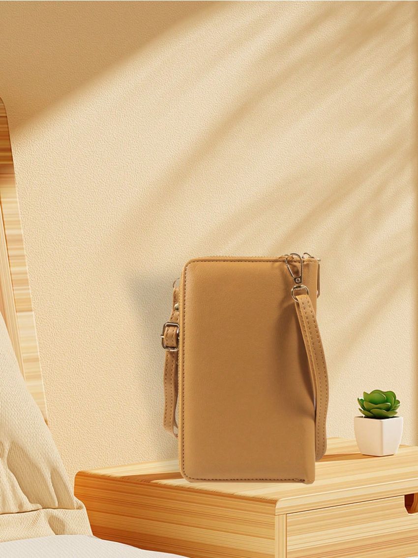 Vintage Brown Phone Wallet Zipper Around