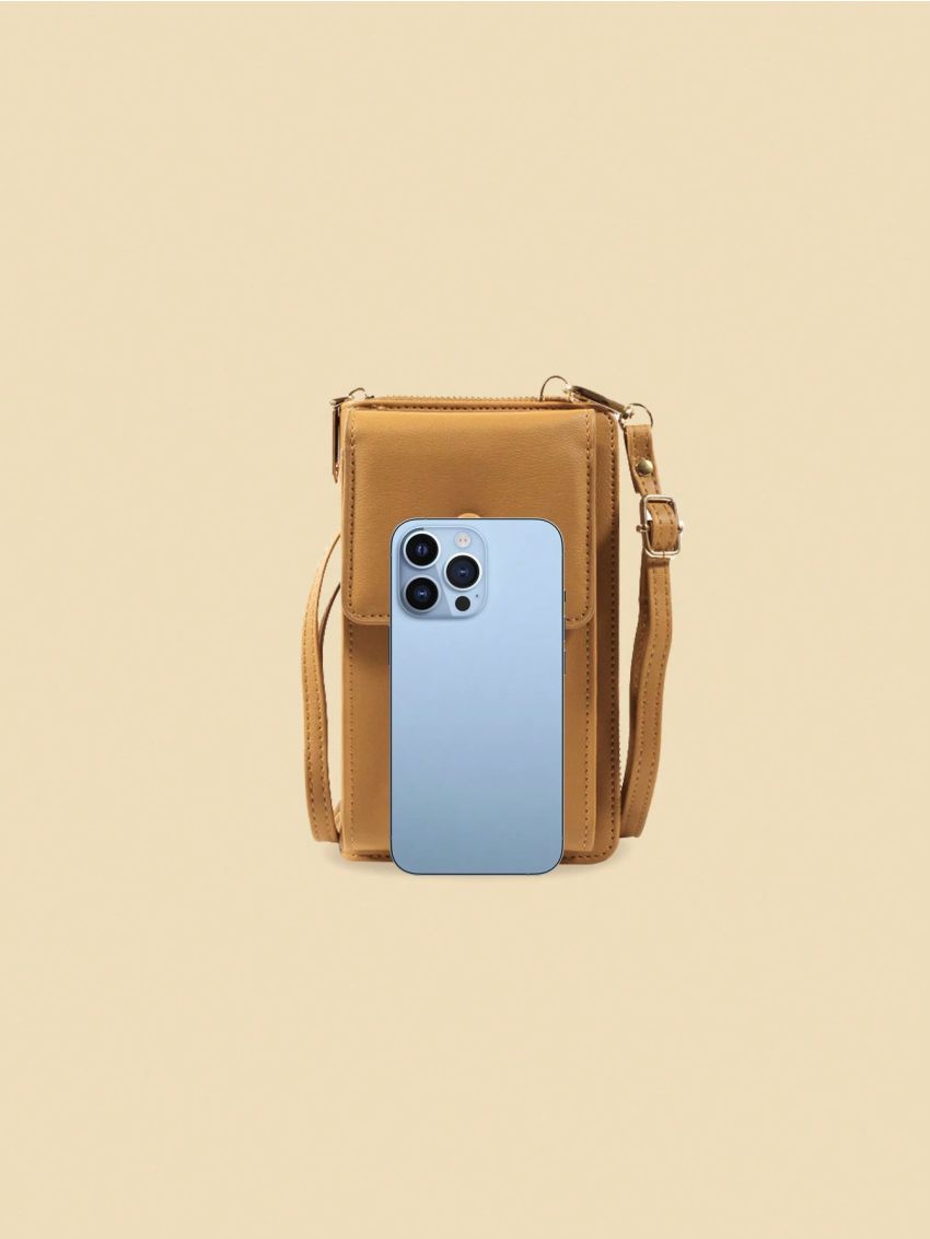 Vintage Brown Phone Wallet Zipper Around