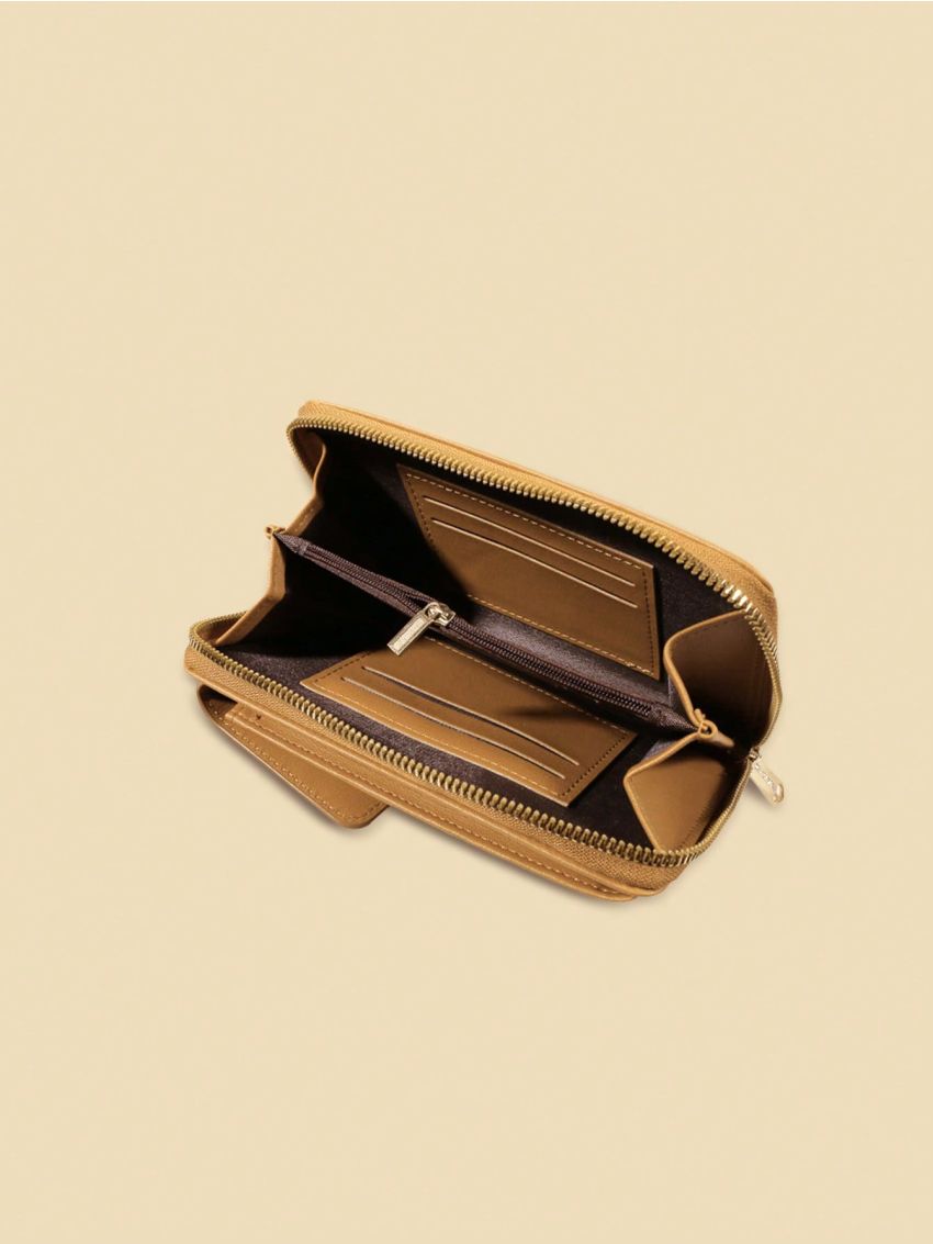 Vintage Brown Phone Wallet Zipper Around