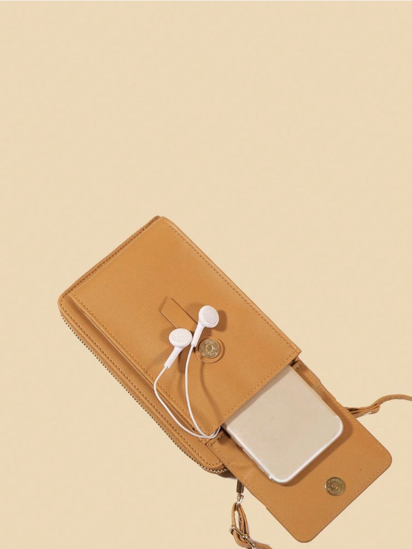 Vintage Brown Phone Wallet Zipper Around