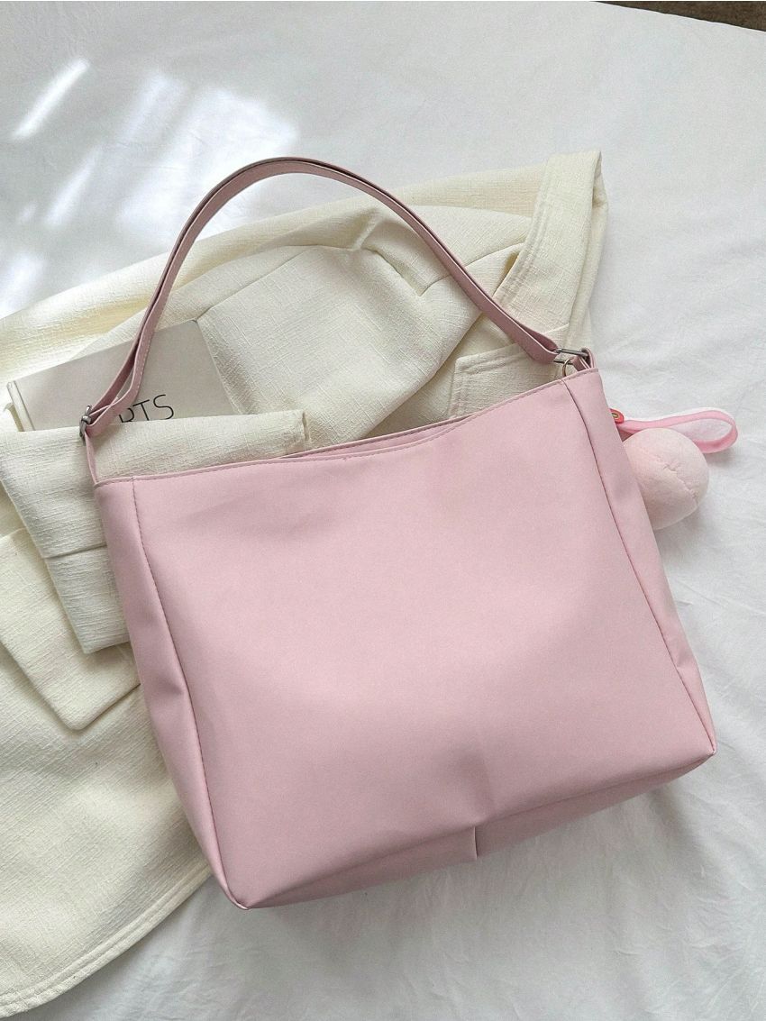 Zipper Shoulder Bag Adjustable Strap PU
