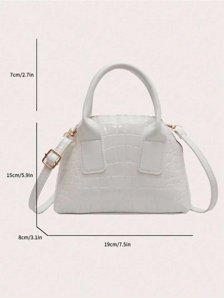 Crocodile Embossed Dome Bag Mini Zipper