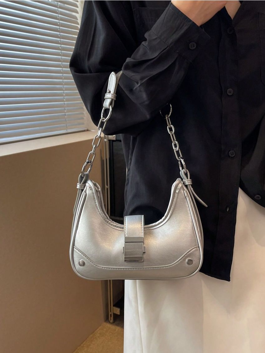 Studded Decor Hobo Bag Small Funky