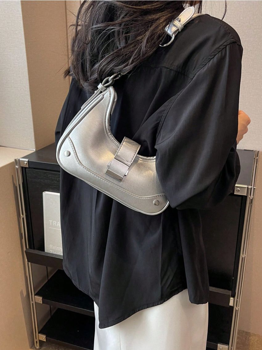 Studded Decor Hobo Bag Small Funky