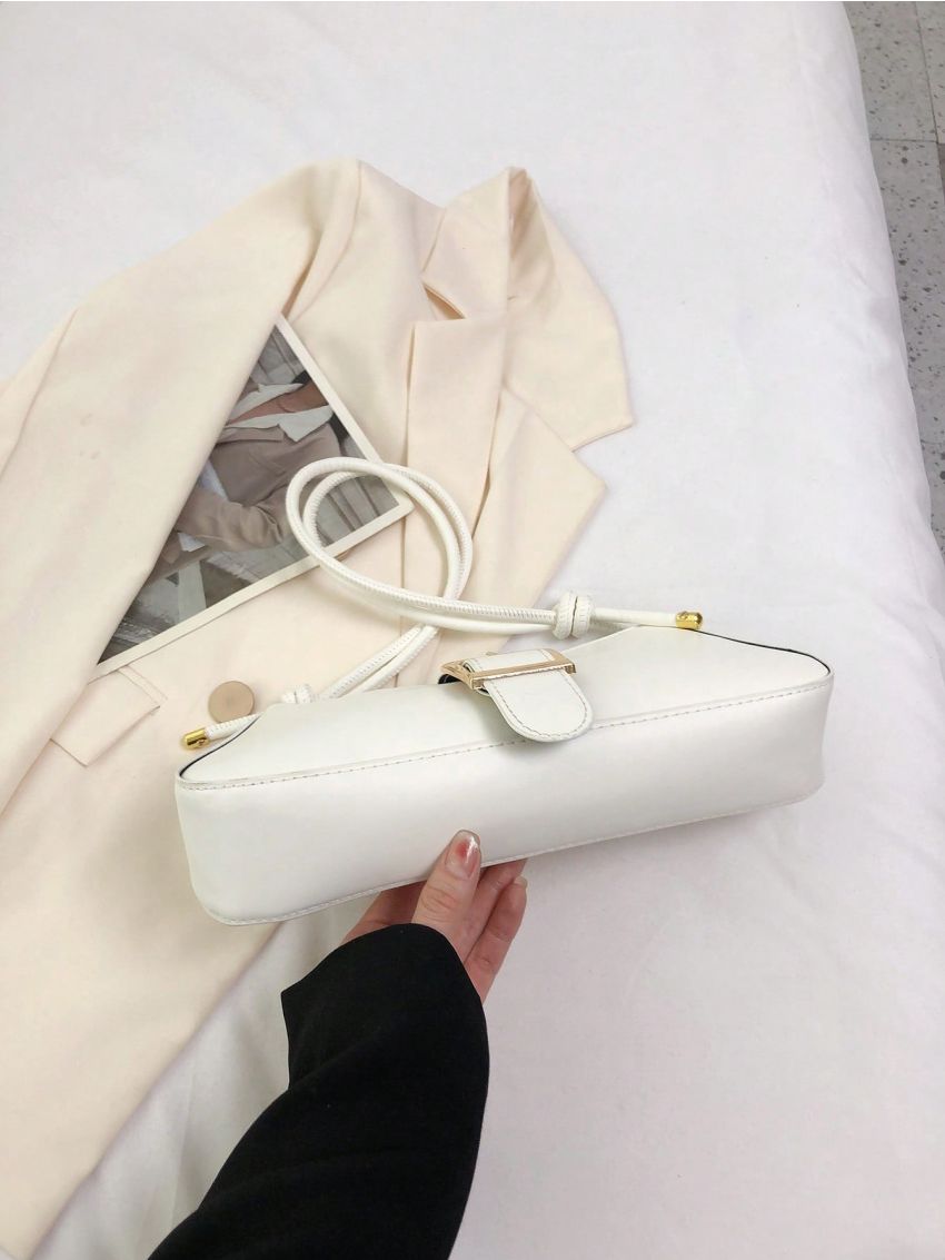 Minimalist Baguette Bag Medium Buckle Decor